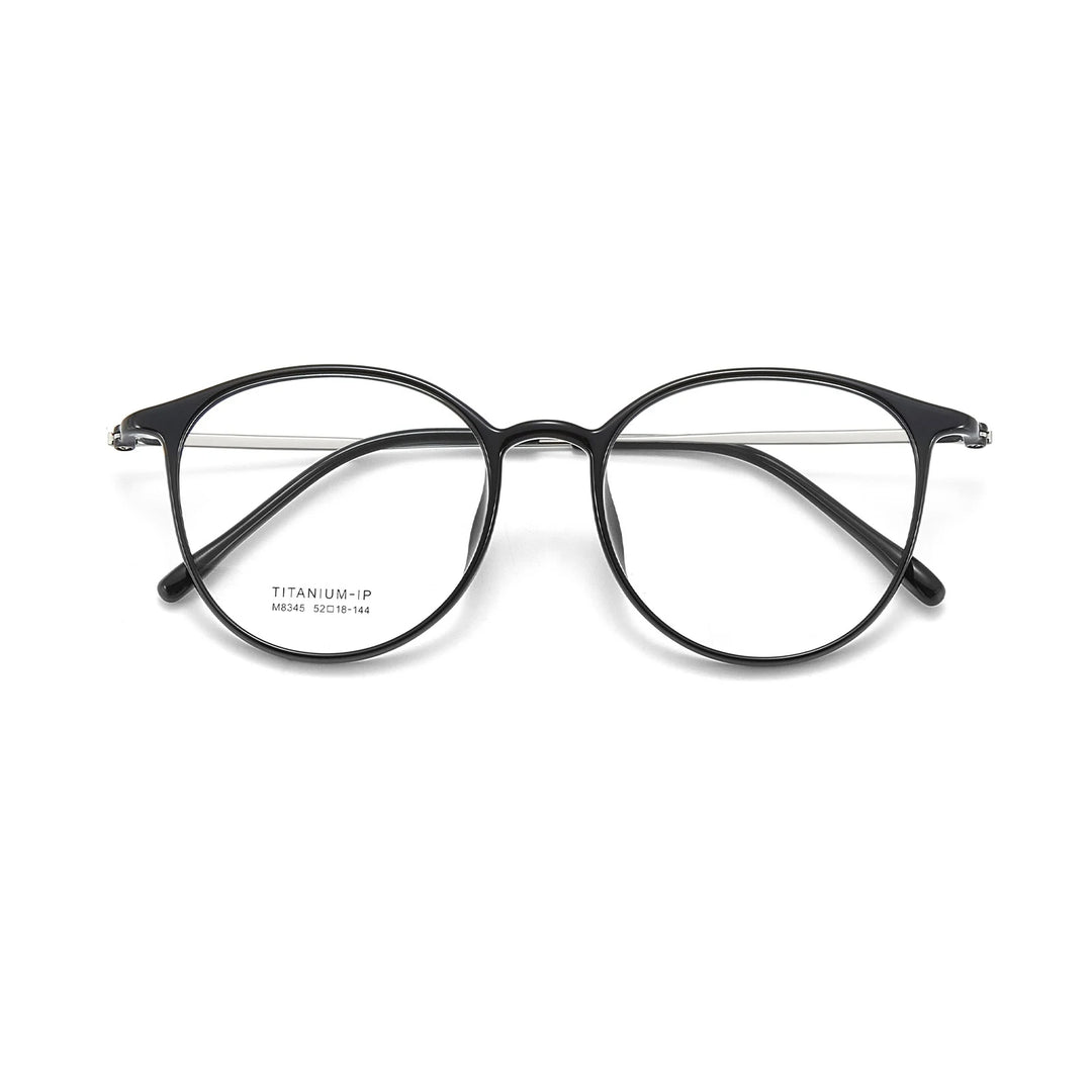 Yimaruili Unisex Full Rim Round TR-90 Titanium Eyeglasses M8345 — view 3 | Yimaruili at FuzWeb