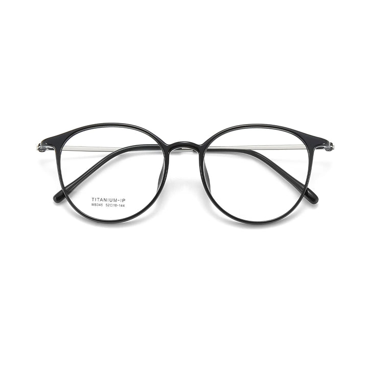 Yimaruili Unisex Full Rim Round TR-90 Titanium Eyeglasses M8345 — view 3 | Yimaruili at FuzWeb