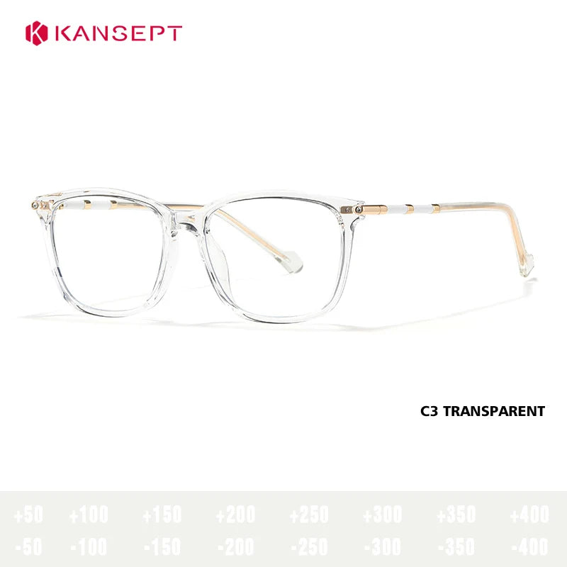 Kansept Women's Full Rim Square Tr 90 Alloy Reading Glasses 427001