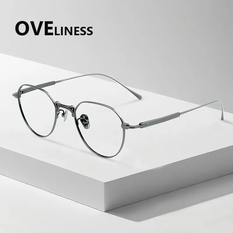 Oveliness Women's Full Rim Flat Top Oval Titanium Eyeglasses 927101