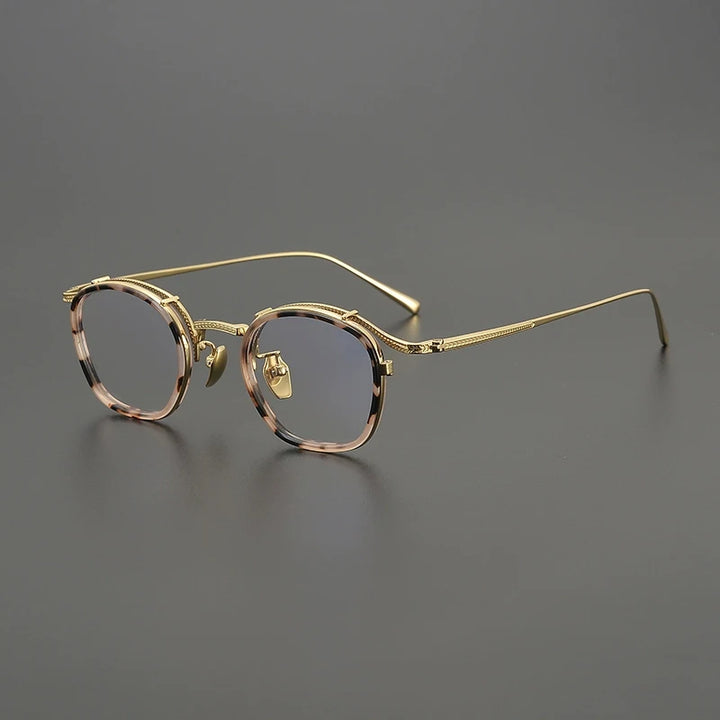 Gatenac Unisex Full Rim Square Acetate Titanium Eyeglasses G8018