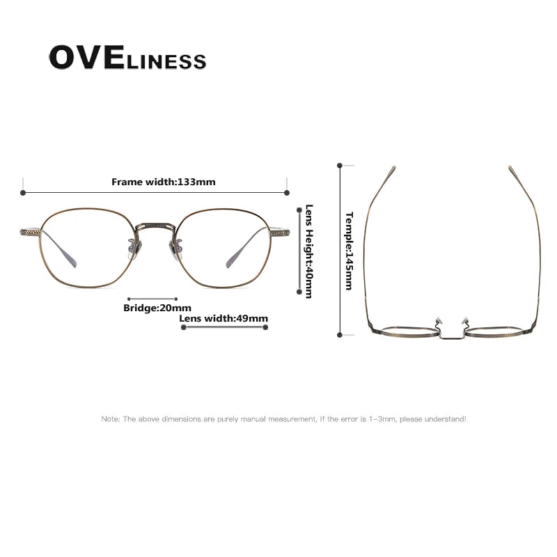 Oveliness Women's Full Rim Oval Square Titanium Eyeglasses 44301 Full Rim Oveliness