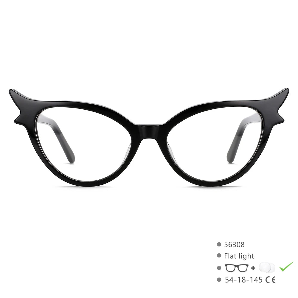 CCspace Unisex Full Rim Oval Cat Eye Acetate FiberReading Glasses 56308