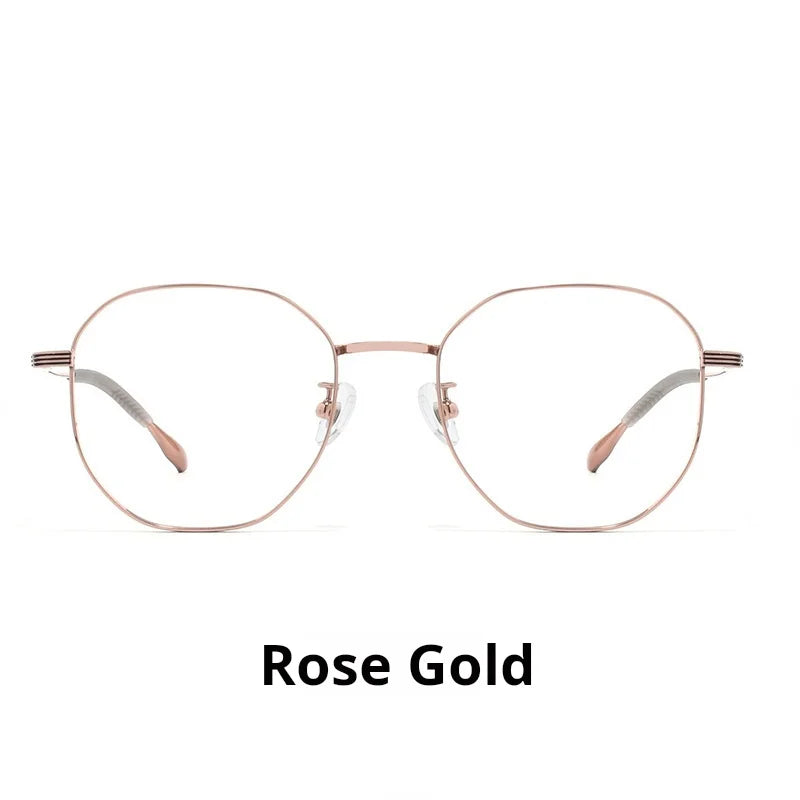 Momoja Women's Full Rim Polygon Square Titanium Alloy Eyeglasses 722003
