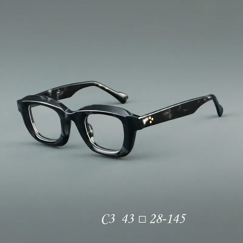 CCspace Unisex Full Rim Thick Square Tr 90 Alloy Reading Glasses 3212