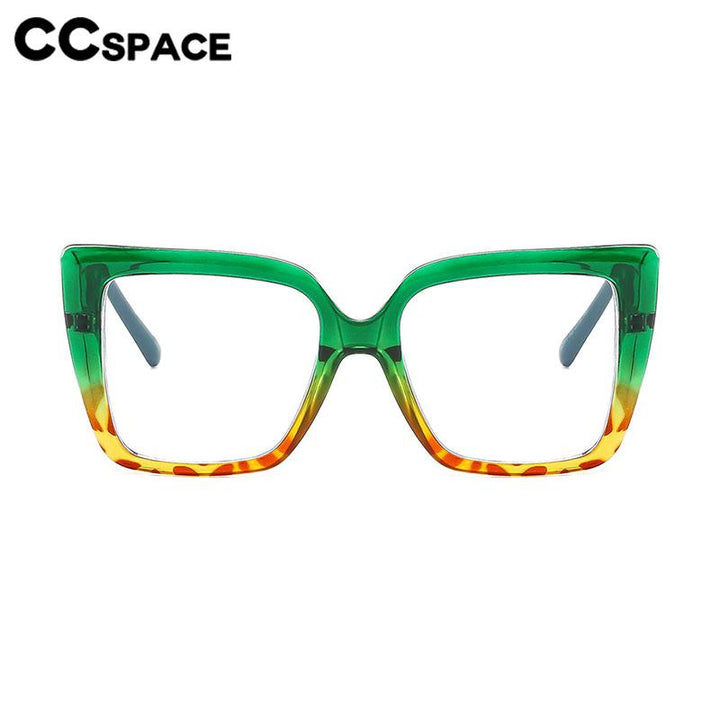 CCSpace Women's Full Rim Large Square Cat Eye PC Plastic Alloy Eyeglasses 56578 Full Rim CCspace   