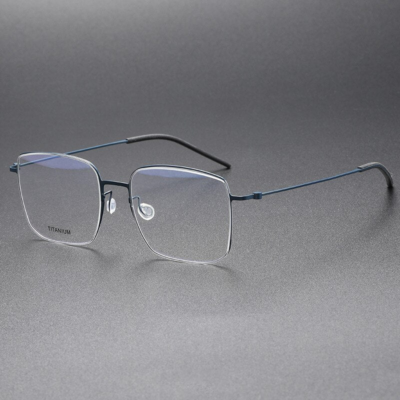 Aissuarvey Men's Full Rim Square Titanium Eyeglasses 544518a Full Rim Aissuarvey Eyeglasses Blue CN 