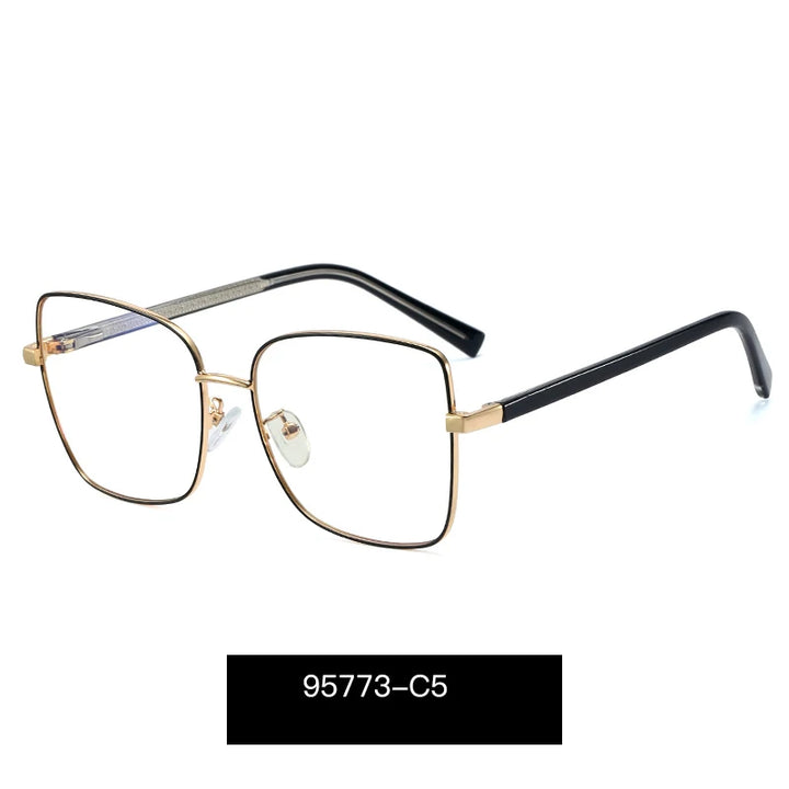 Handoer Women's Full Rim Square Alloy Spring Hinge Eyeglasses 95773