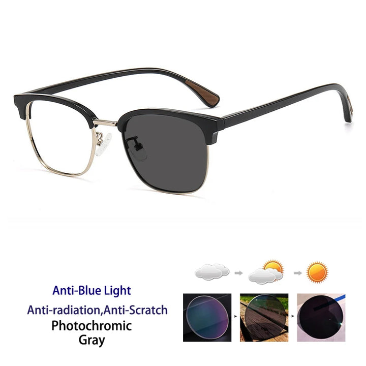 Kocolior Women's Full Rim Round Tr 90 Acetate Photochromic Reading Glasses 715098