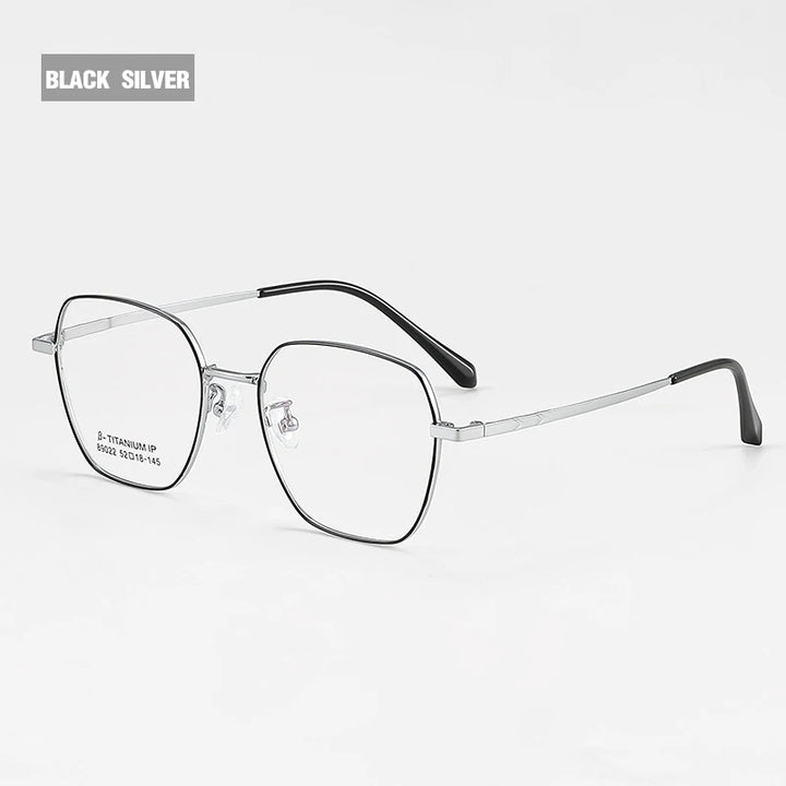 Vicky Unisex Semi Rim Polygon Titanium Alloy Reading Glasses V89022 Reading Glasses Vicky +150 89022-C2-BLACKSILVER 