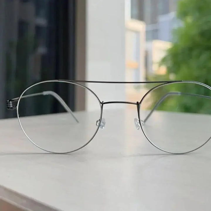 Bobbie 205044 Women’s Full Rim Double Bridge Round Titanium Frames — view 1 | Bobbie at FuzWeb