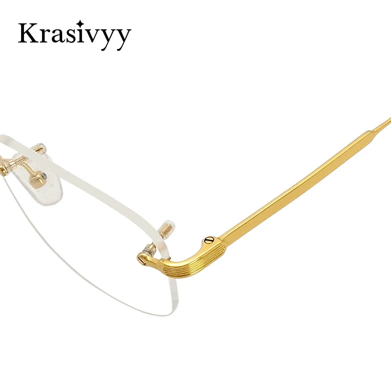 Krasivyy Unisex Rimless Oval Titanium Eyeglasses 2280 Rimless Krasivyy   