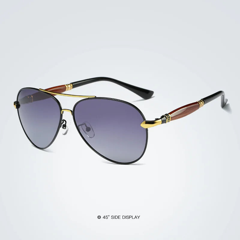 Hdcrafter Men's Full Rim Oval Double Bridge Alloy Sunglasses 955015