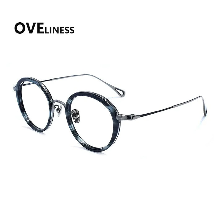 Oveliness Women's Full Rim Oval Acetate Titanium Eyeglasses 922159