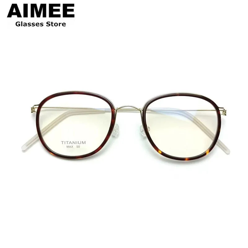 Aimee Unisex Full Rim Square Polygon Square Titanium Eyeglasses 369124