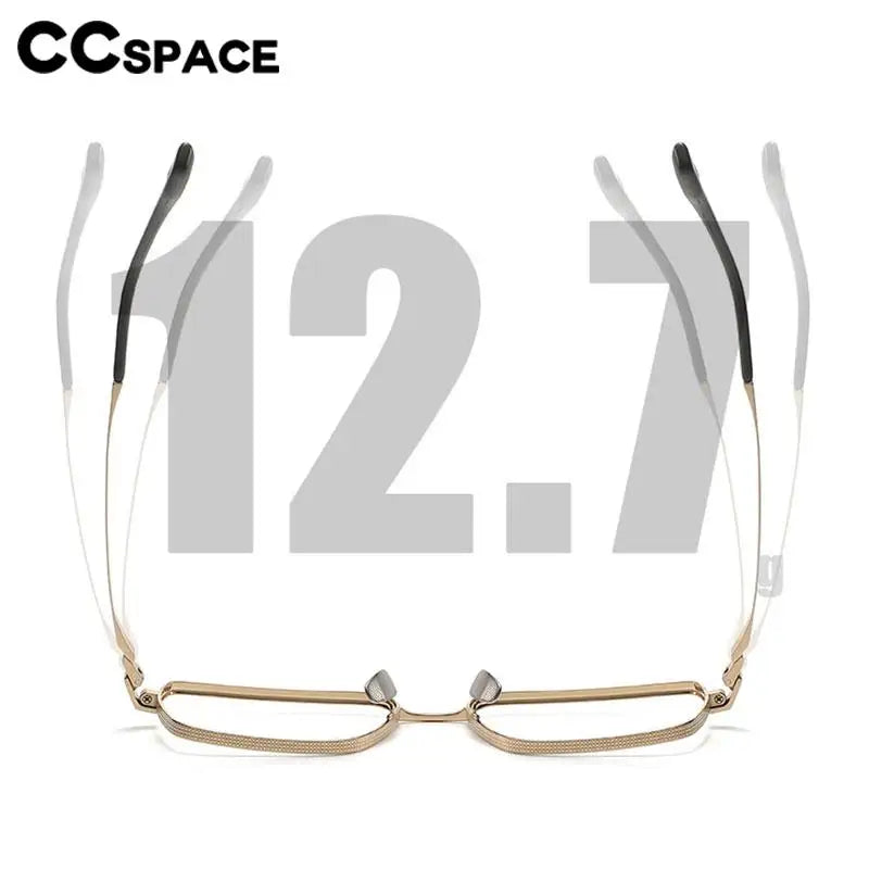 CCSpace Men's Full Rim Square Titanium Eyeglasses 57207 Full Rim CCspace   
