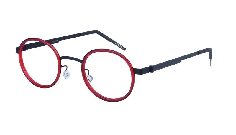 Bobbie Unisex Full Rim Round Titanium Eyeglasses 1011