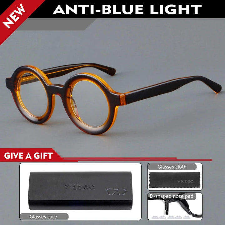 Vicky Unisex Full Rim Round Thick Acetate Reading Glasses 623103