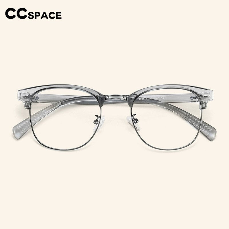 CCSpace Men's Full Rim Square Alloy Eyebrow Eyeglasses 56118 Full Rim CCspace   