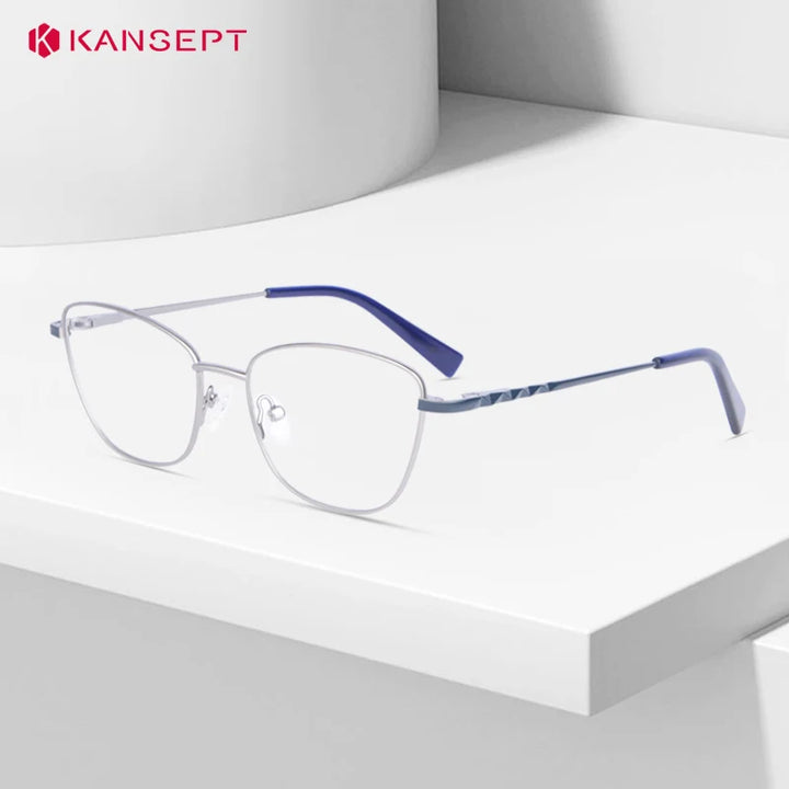Kansept Women's Full Rim Square Cat Eye Alloy Reading Glasses 72503