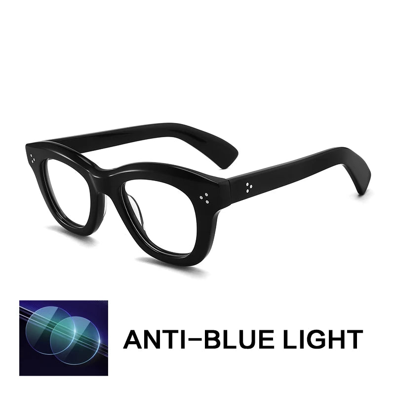 Gatenac Unisex Full Rim Square Thick Acetate Reading Glasses G2416