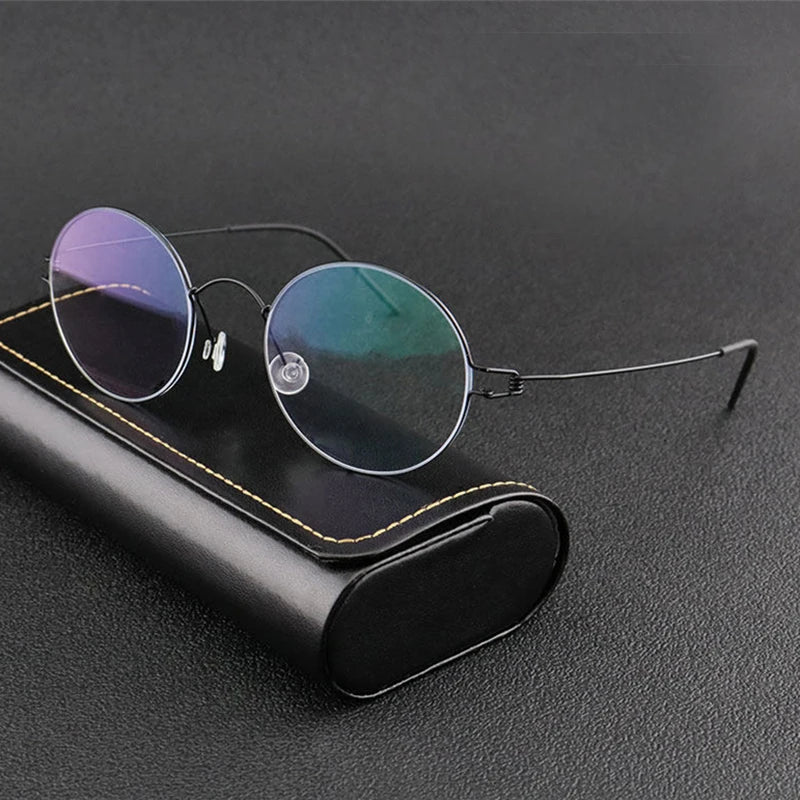 Blackmask Unisex Full Rim Round Titanium Eyeglasses BM-P003