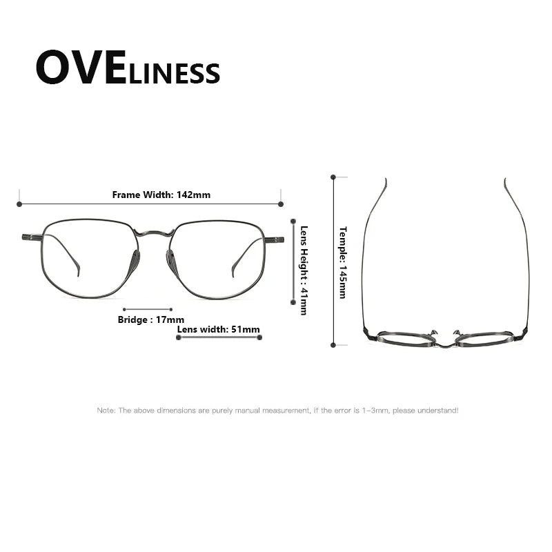 Oveliness Unisex Full Rim Square Titanium Eyeglasses 643004