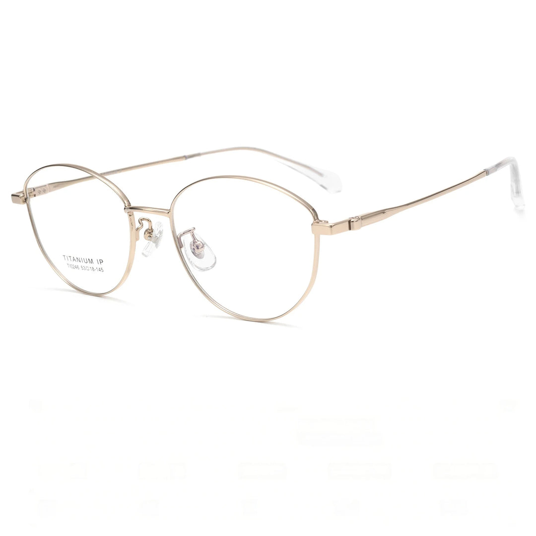Yimaruili Unisex Full Rim Cat-Eye Pure Titanium Eyeglasses TI0246L — view 7 | Yimaruili at FuzWeb