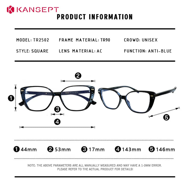 Kansept Women's Full Rim Cat Eye Tr 90 Alloy Reading Glasses 62502