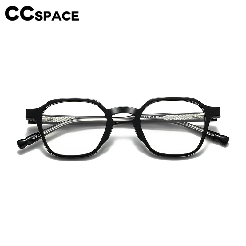 CCspace Women's Full Rim Polygon Square Acetate Reading Glasses 802572