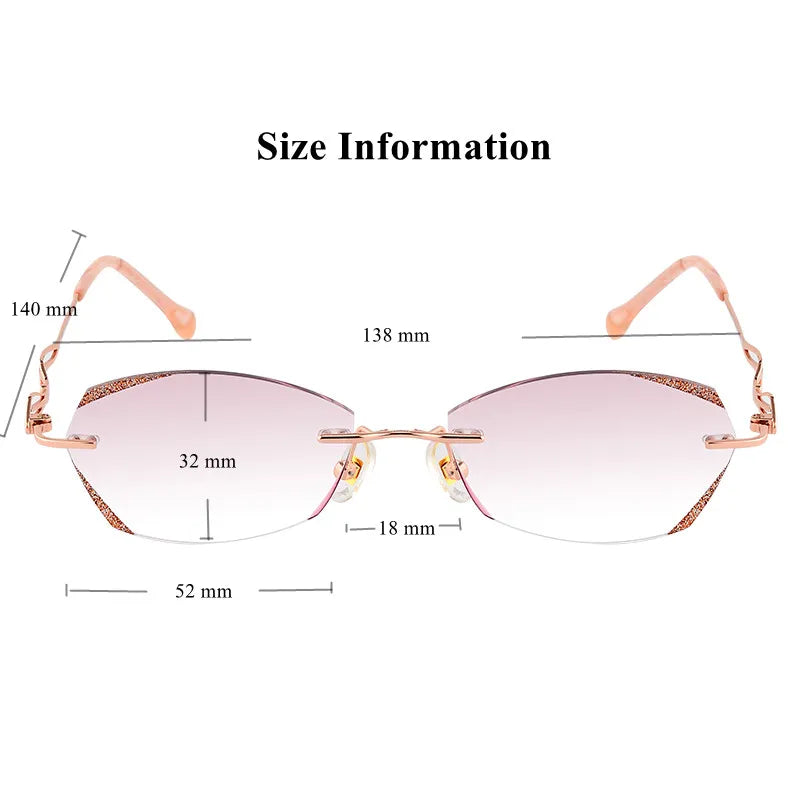 Chashma Ochki Women's Rimless Oval Titanium Eyeglasses 2156
