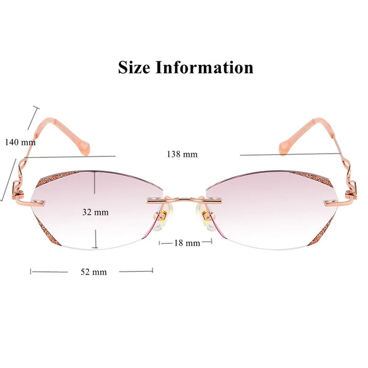 Chashma Ochki Women's Rimless Oval Titanium Eyeglasses 2156