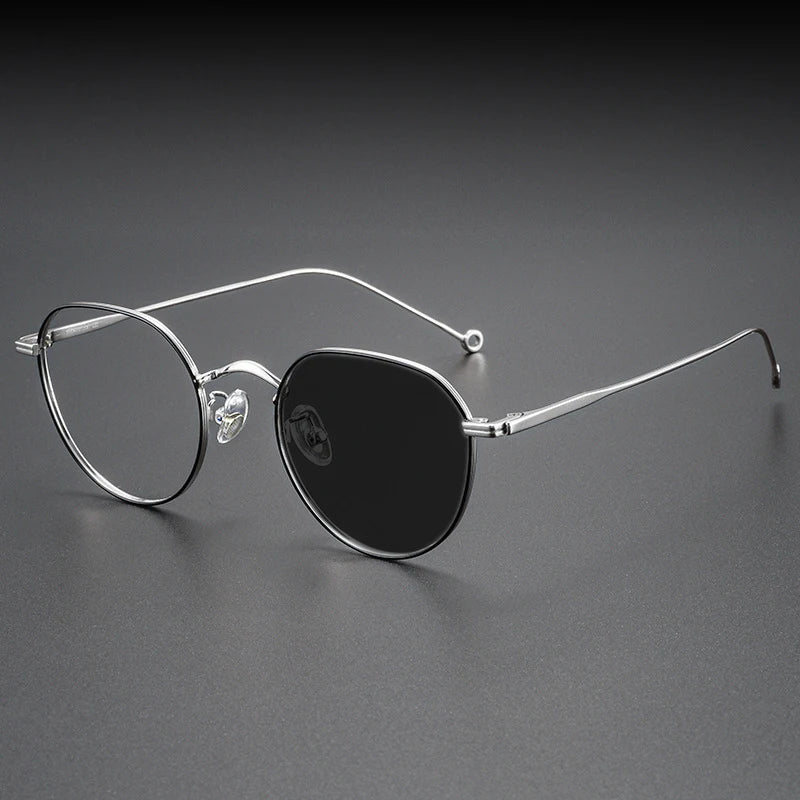 Kocolior Women's Full Rim Flat Top Round Titanium Photochromic Reading Glasses 513125