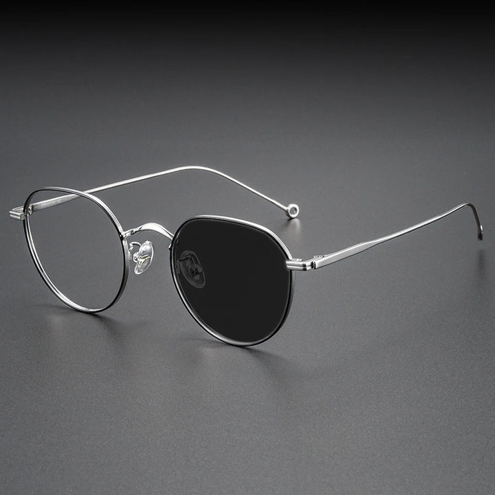 Kocolior Women's Full Rim Flat Top Round Titanium Photochromic Reading Glasses 513125