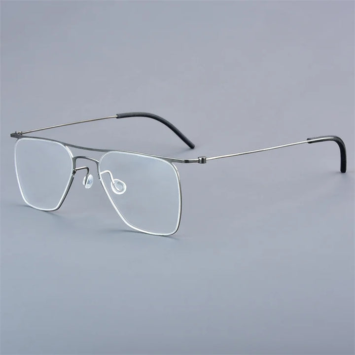 Bobbie Women's Full Rim Square Double Bridge Titanium Eyeglasses 955027