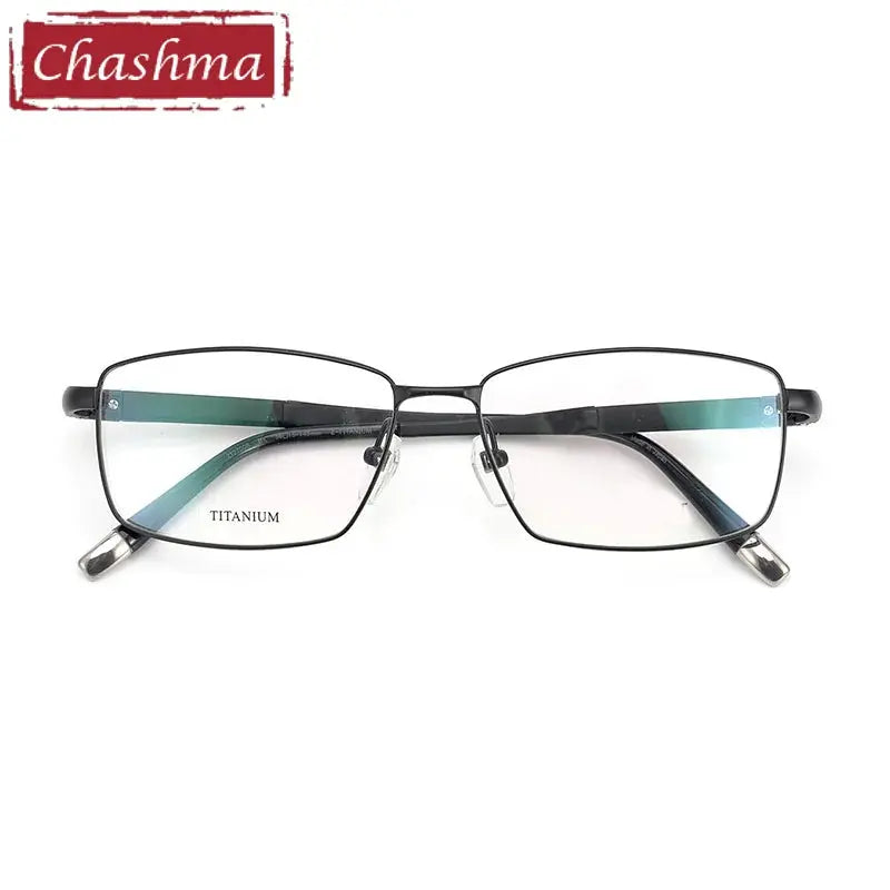 Chashma Ottica Men's Full Rim Square Titanium Eyeglasses 727008 FuzWeb