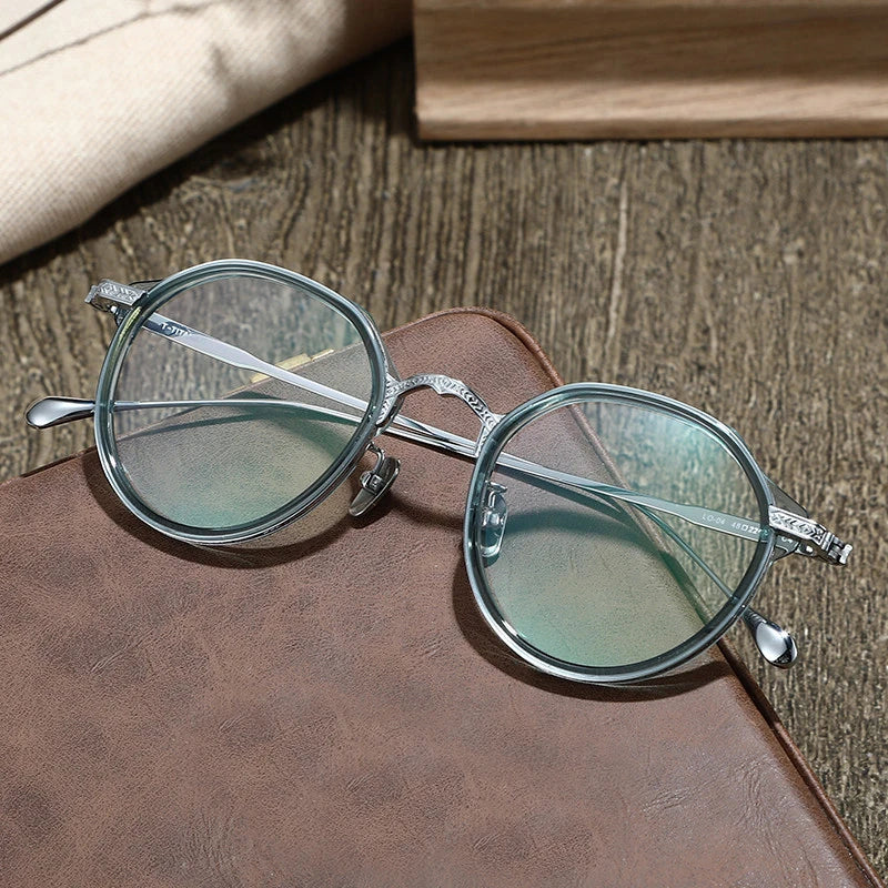 Blackmask Unisex Full Rim Round Titanium Eyeglasses BM-LO04