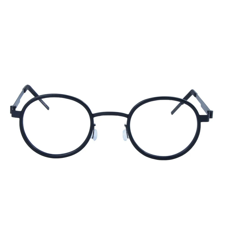 Aimee Unisex Full Rim Round Screwless Titanium Acetate Eyeglasses 3033 Full Rim Aimee   