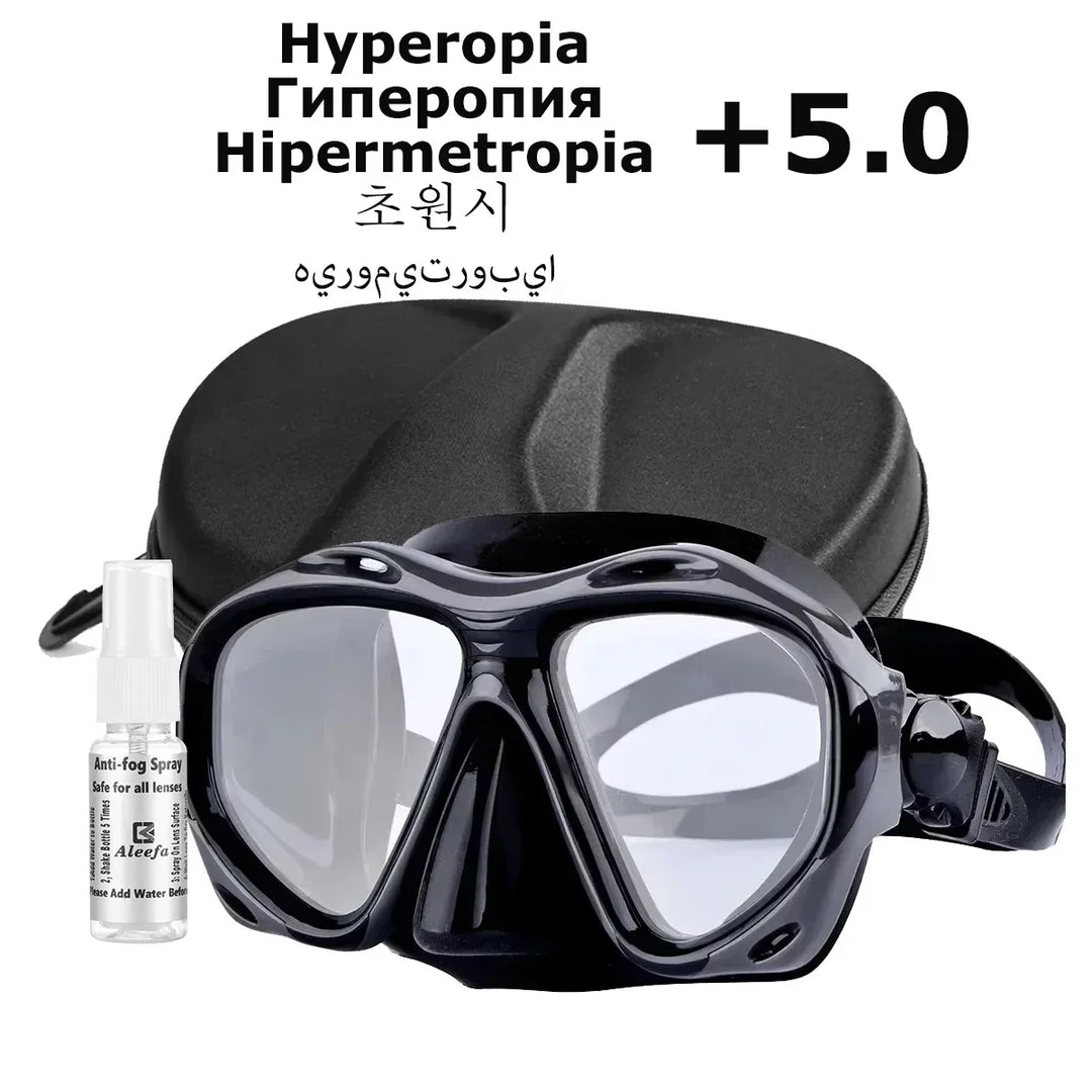 Aleefa Women's Pc Silicone Tempered Resin Lens Hyperopic Swim Mask 32026