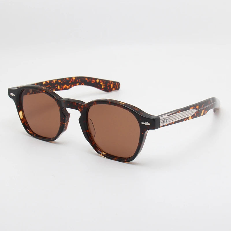 Black Mask Unisex Full Rim Square Acetate Polarized Sunglasses 44144