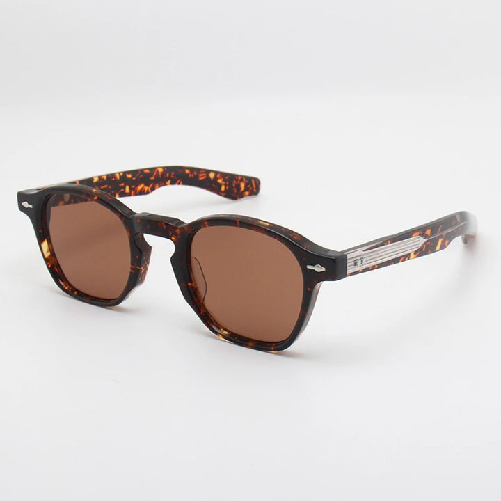 Black Mask Unisex Full Rim Square Acetate Polarized Sunglasses 44144