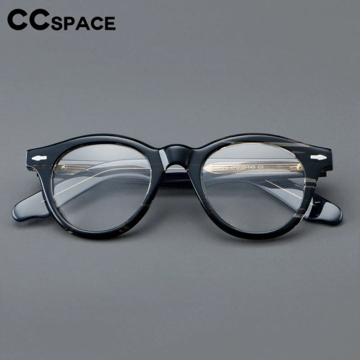 CCspace Women's Full Rim Round Thick Acetate Eyeglasses 301369 Full Rim CCspace   