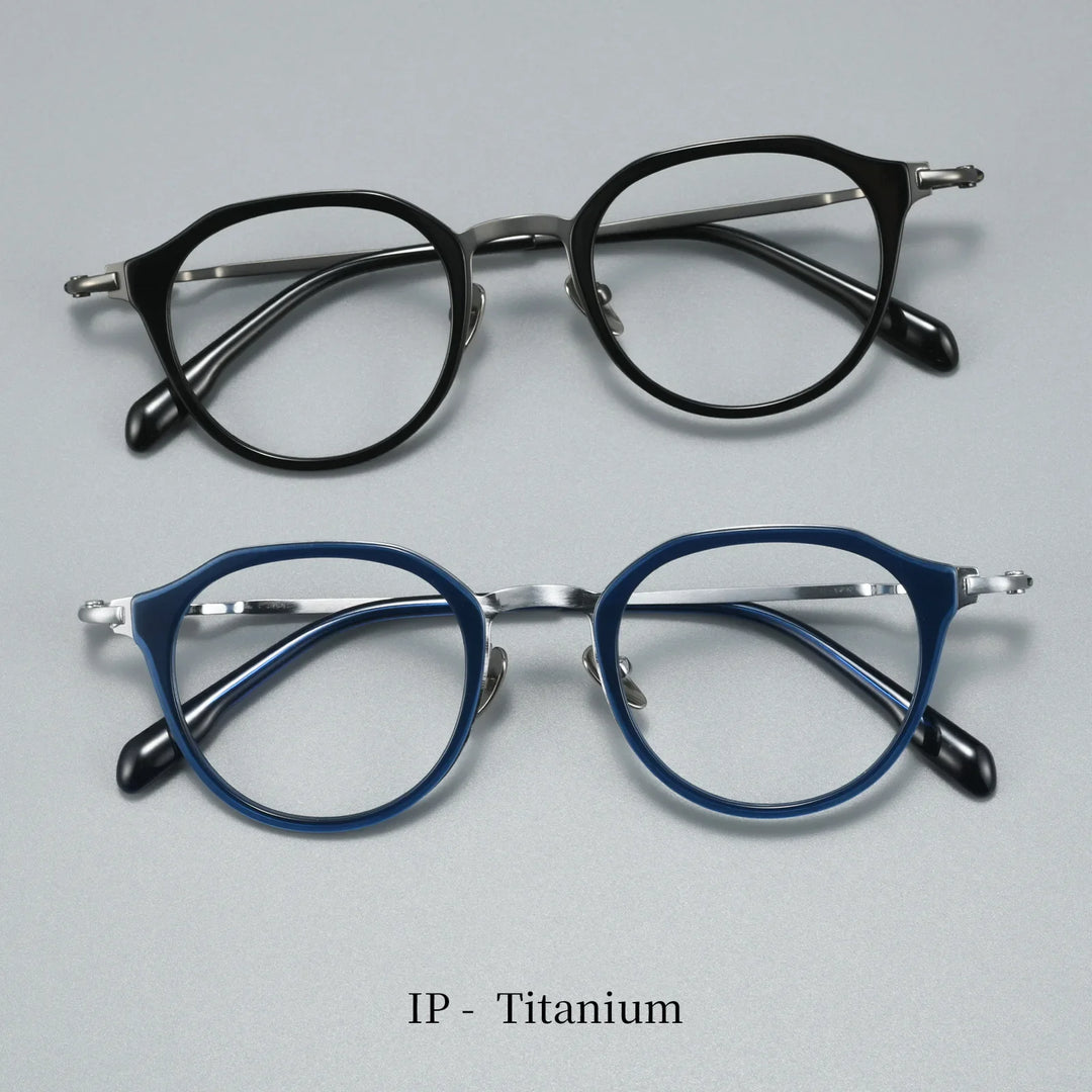 Bclear Unisex Full Rim Round Titanium Eyeglasses BSF-M80910S