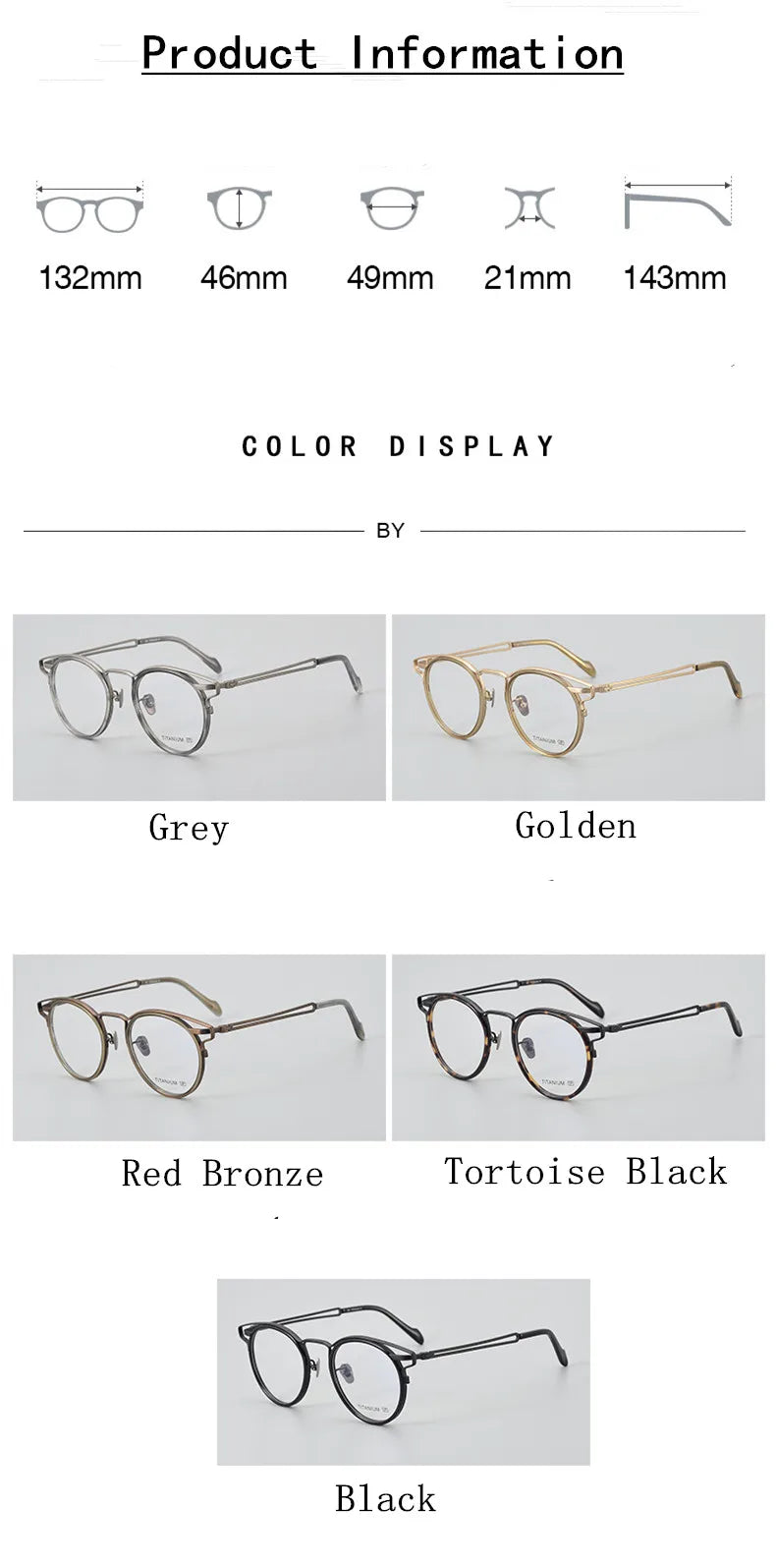 Bobbie Women's Full Rim Round Acetate Titanium Eyeglasses 719061