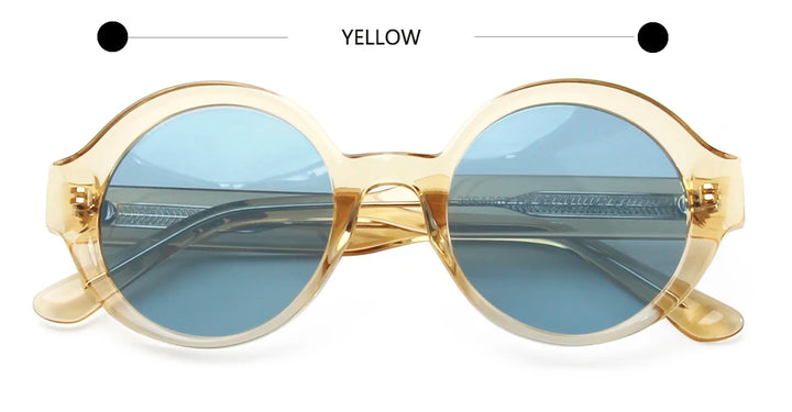 Esnbie Unisex Full Rim Round Thick Acetate Sunglasses 220071