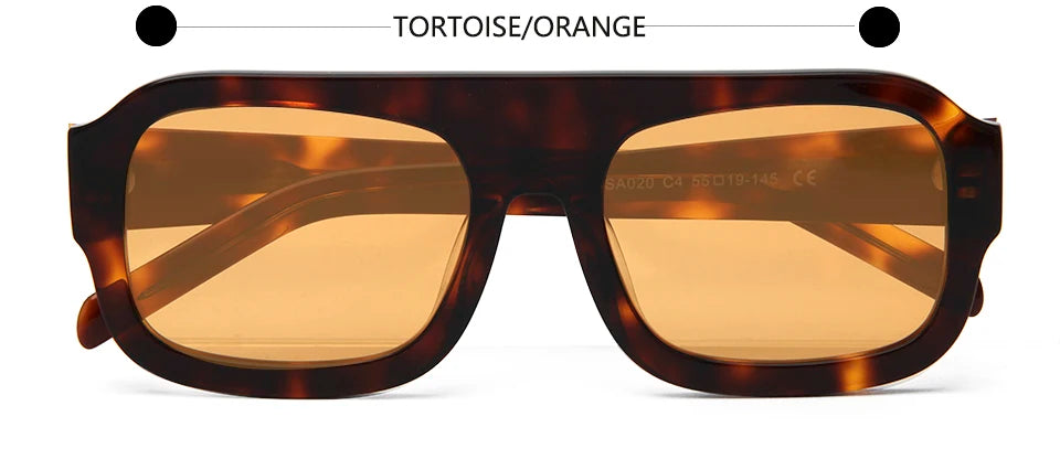 Esnbie Unisex Full Rim Square Acetate Sunglasses 240201