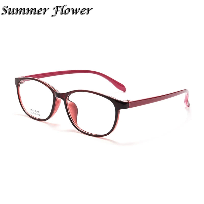 Summer Flower Women's Full Rim Small Square Tr 90 Titanium Eyeglasses 88010