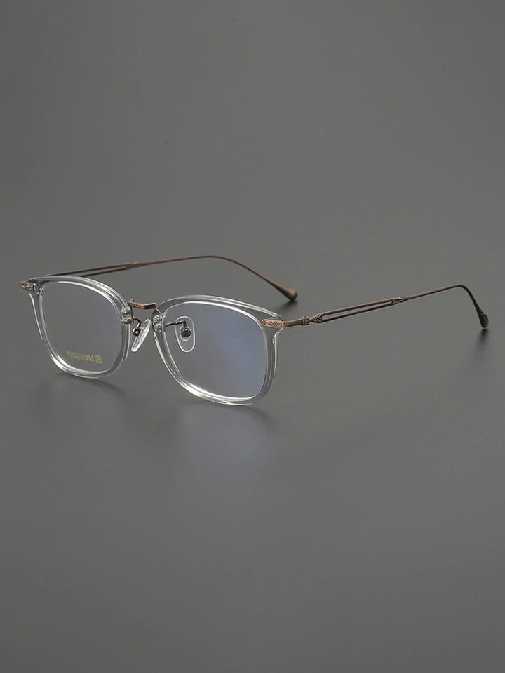 Nobler Unisex Full Rim Big Square Acetate Titanium Eyeglasses 98003