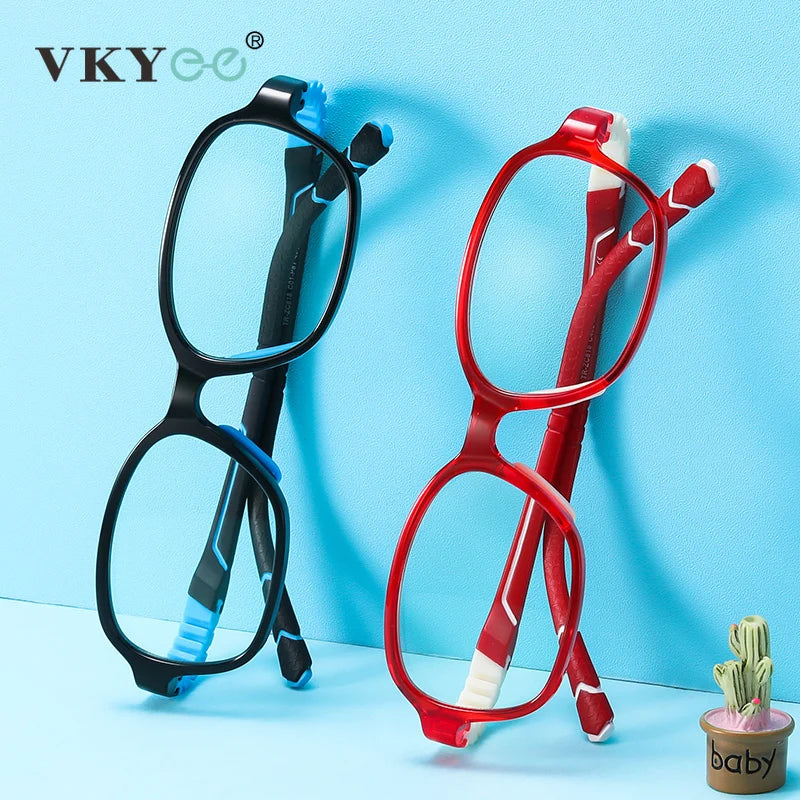 Vicky Unisex Youth's Full Rim Oval Tr 90 Silicone Eyeglasses V0818 Full Rim Vicky   