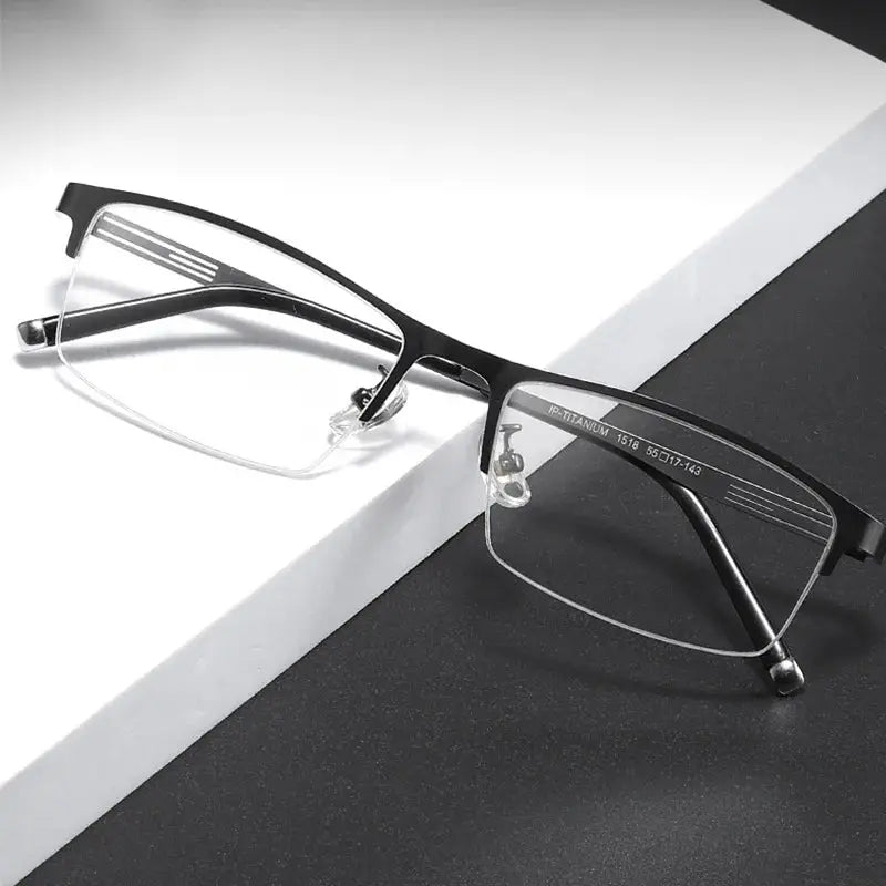 Gmei 715180 Men's Semi Rim Square Titanium Alloy Frames FuzWeb